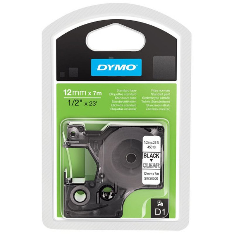 D1 - CINTAS DYMO 12MMX7M NEG/TRANS D1 - CINTAS DYMO 12MMX7M NEG/TRANS