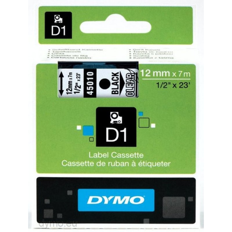 D1 - CINTAS DYMO 12MMX7M NEG/TRANS D1 - CINTAS DYMO 12MMX7M NEG/TRANS - Imagen 3