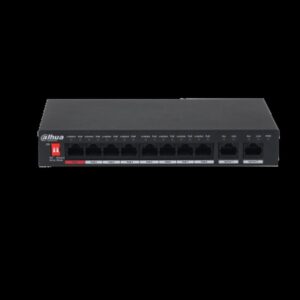 Alternative view of (DH-PFS3010-8ET-96-V2) DAHUA SWITCH HI-POE 2.0 8 PUERTOS + 2 UPLINK RJ45