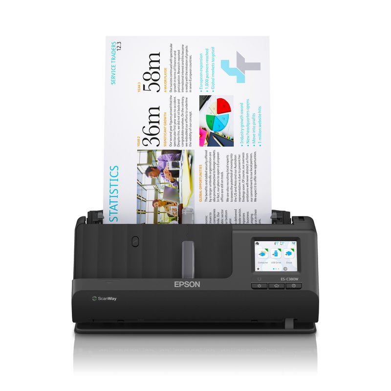 Epson ES-C380W ADF + escáner alimentado por hojas 600 x 600 DPI A4 Negro Epson ES-C380W ADF + escáner alimentado por hojas 600 x 600 DPI A4 Negro