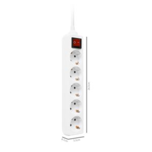 Ewent EW3916 base múltiple 1,5 m 5 salidas AC Interior Blanco