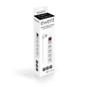 Ewent EW3916 base múltiple 1,5 m 5 salidas AC Interior Blanco