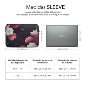 FUNDA PORTATIL SUBBLIM TRENDY SLEEVE NEO FLOWERS 15,6"