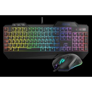 KROM PACK GAMING KRUSHER. TECLADO SEMI-MECANICO + RATON. RGB. NEGRO