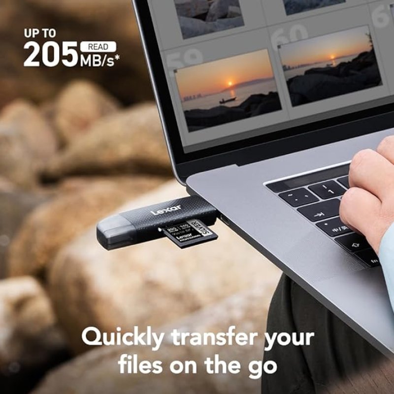 LEXAR DUAL SLOT USB-A/C MICROSD CARD USB 3.1 READER, SUPPORTS MICROSD AND SD CARDS LEXAR DUAL SLOT USB-A/C MICROSD CARD USB 3.1 READER, SUPPORTS MICROSD AND SD CARDS - Imagen 3