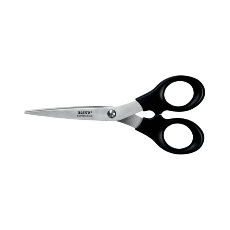 Leitz 54230095 tijera de escritorio y manualidades Tijeras de oficina Corte recto Negro, Acero inoxidable