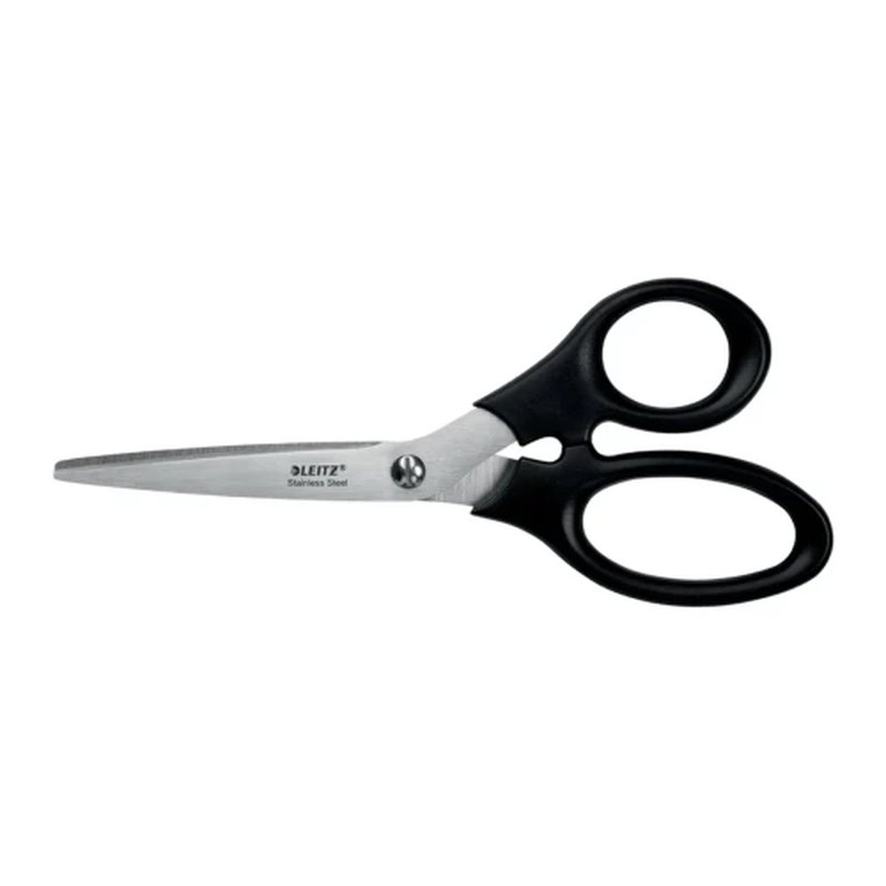 Leitz 54240095 tijera de escritorio y manualidades Tijeras de oficina Corte recto Negro, Acero inoxidable