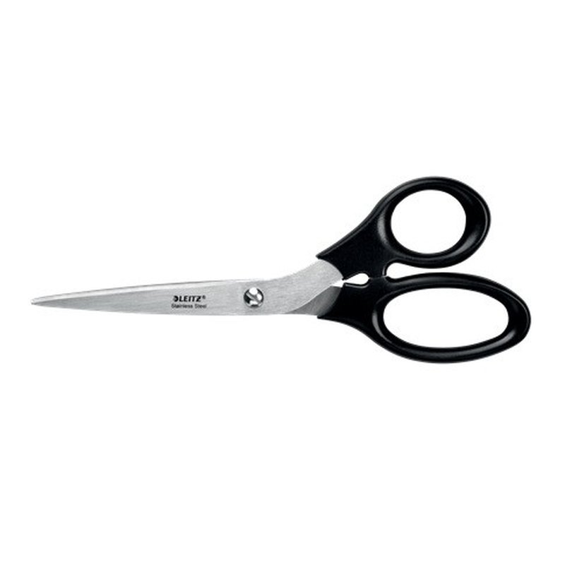 Leitz 54250095 tijera de escritorio y manualidades Tijeras de oficina Corte recto Negro, Acero inoxidable