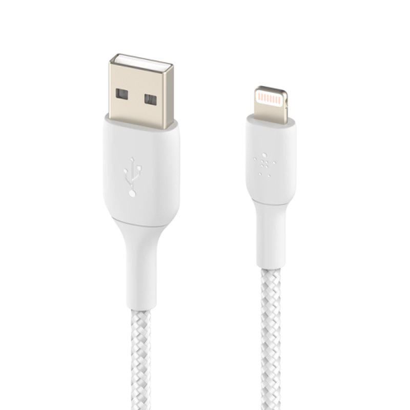 Lightning to USB-A Cable Braided 1M Whit Lightning to USB-A Cable Braided 1M Whit - Imagen 3