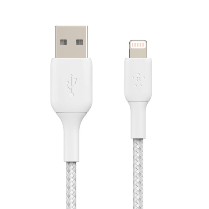 Lightning to USB-A Cable Braided 1M Whit Lightning to USB-A Cable Braided 1M Whit - Imagen 4