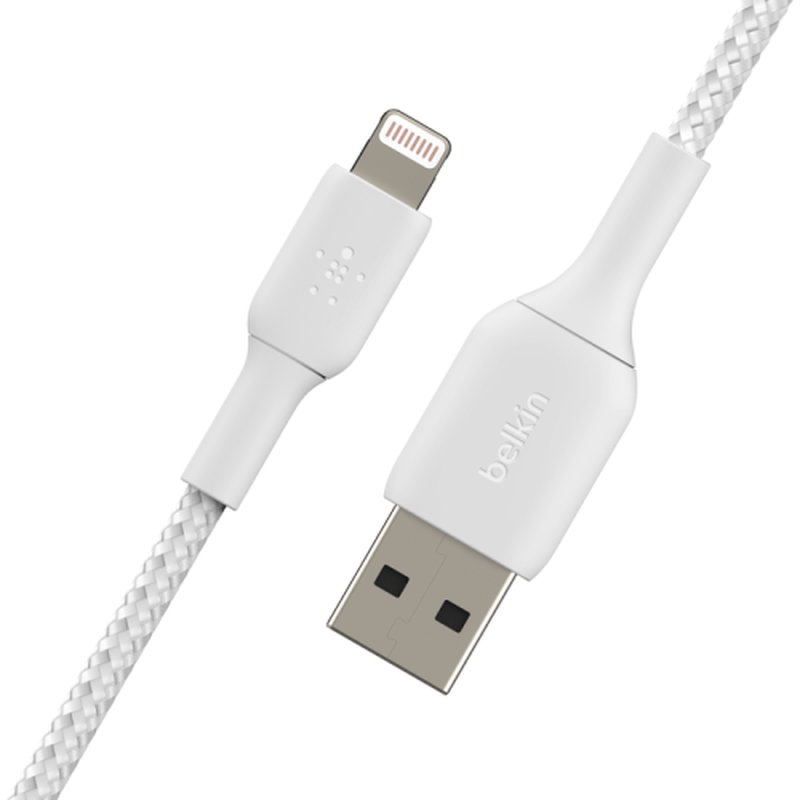Lightning to USB-A Cable Braided 1M Whit Lightning to USB-A Cable Braided 1M Whit - Imagen 5