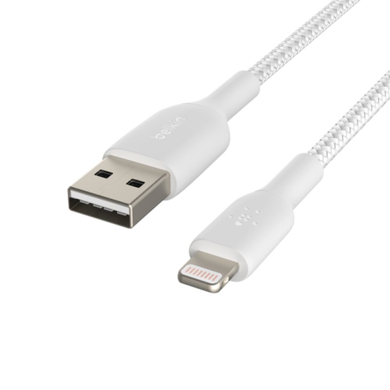 Lightning to USB-A Cable Braided 1M Whit Lightning to USB-A Cable Braided 1M Whit - Imagen 6