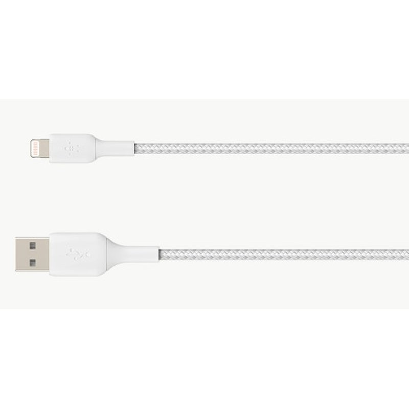 Lightning to USB-A Cable Braided 1M Whit Lightning to USB-A Cable Braided 1M Whit