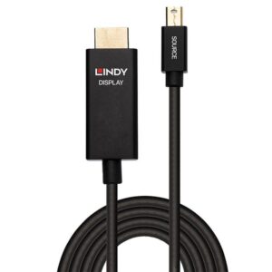 Alternative view of Lindy 40922 adaptador de cable de vídeo 2 m Mini DisplayPort HDMI tipo A (Estándar) Negro