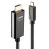 Lindy 43317 adaptador de cable de vídeo 10 m USB Tipo C HDMI tipo A (Estándar) Negro