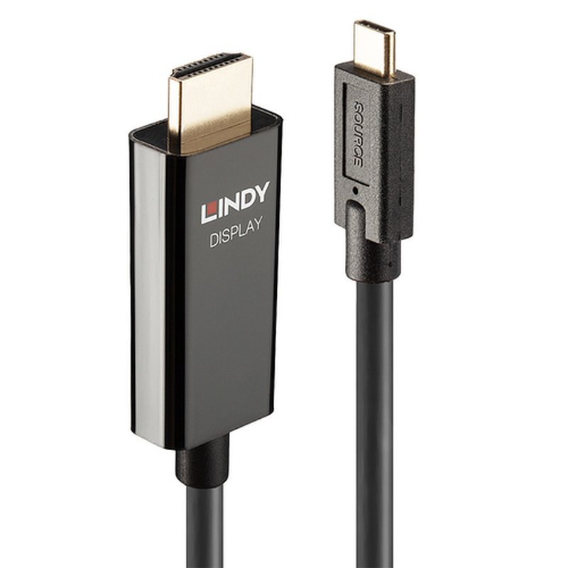 Lindy 43317 adaptador de cable de vídeo 10 m USB Tipo C HDMI tipo A (Estándar) Negro