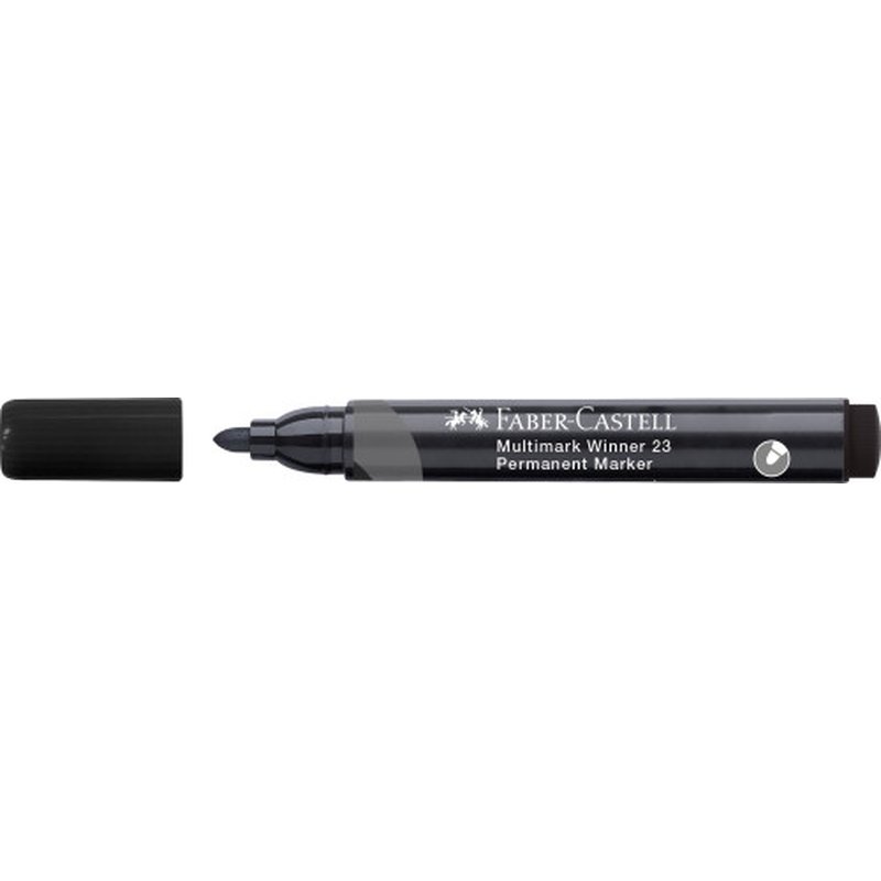 MARCADOR MULTIMARK WINNER 23 NEGRO PUNTA CÓNICA Y SIN CLIP FABER CASTELL 453397 | PACK 12 UNIDADES