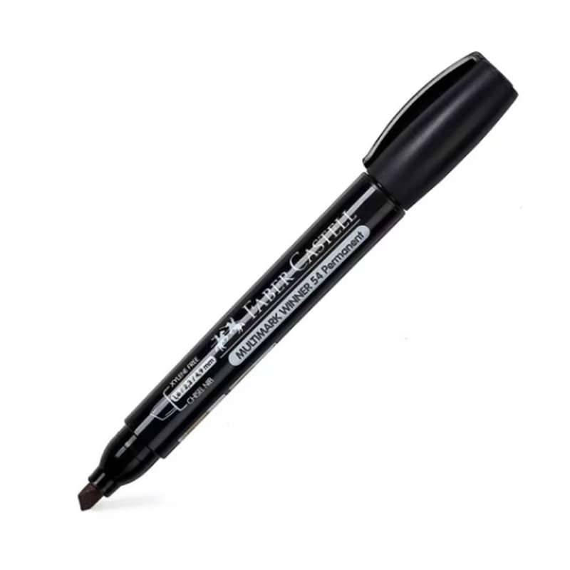 MARCADOR MULTIMARK WINNER 54-E NEGRO PUNTA BISELADA Y SIN CLIP FABER CASTELL 153199 | PACK 12 UNIDADES