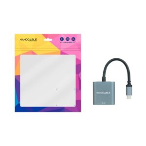 Nanocable Conversor USB-C a VGA, USB-C/M-VGA/H, Aluminio, Gris, 10 cm