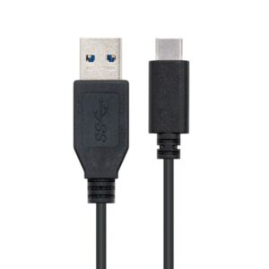 Nanocable USB 3.1, 1m cable USB USB 3.2 Gen 2 (3.1 Gen 2) USB C USB A Negro