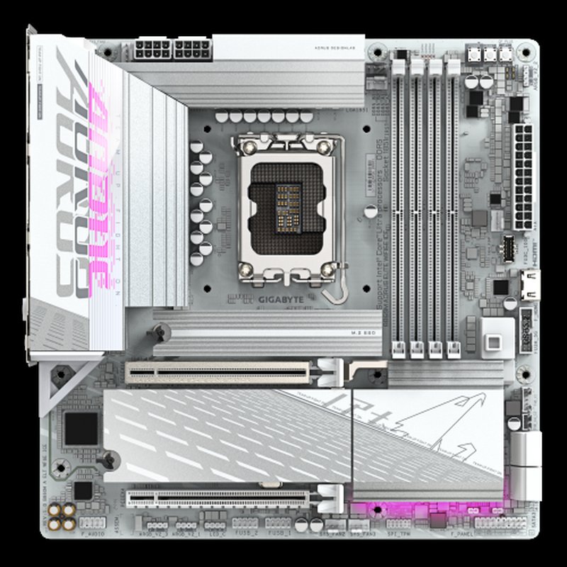 GIGABYTE B860M AORUS ELITE WF6E ICE Placa base - CPUs Intel Core Ultra, VRM de 12+1+2+1 fases, hasta 9200MHz DDR5, 1xPCIe 5.0 + 2xPCIe 4.0 M.2, LAN 2,5 GbE, WIFI 6E, USB 4 - Imagen 2