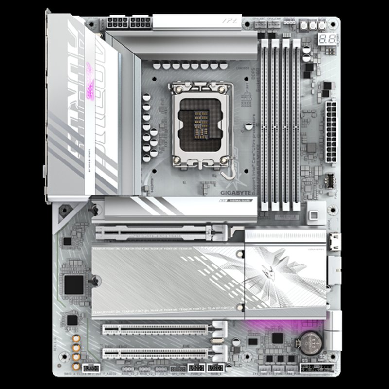 GIGABYTE B860 AORUS ELITE WIFI7 ICE Placa base - CPUs Intel Core Ultra, VRM de 14+1+2+1 fases, hasta 9200MHz DDR5, 1xPCIe 5.0 + 2xPCIe 4.0 M.2, LAN 2,5 GbE, WIFI 7, USB 4 - Imagen 2