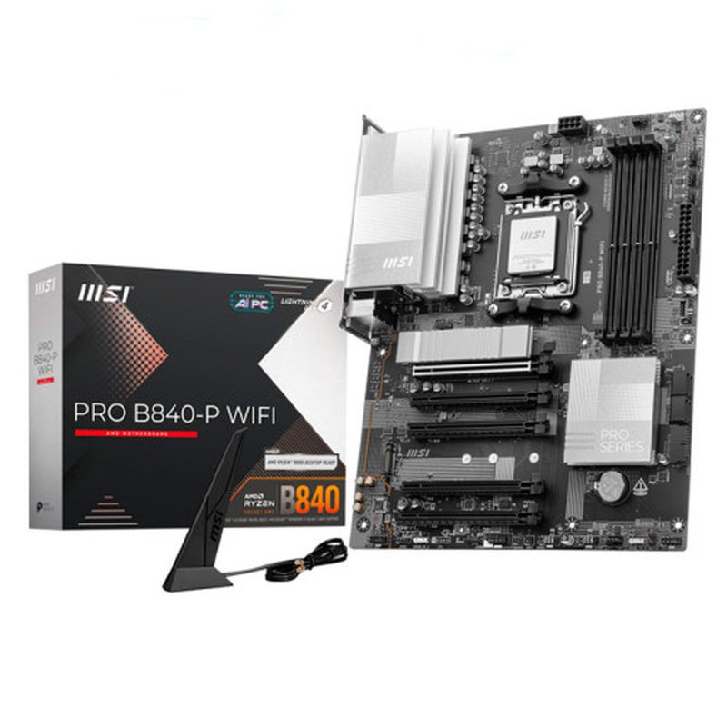 PLACA MSI PRO B840-P WIFI,AMD,AM5,B840,4DDR5,USB TYPE-C,WIFI,AURA,ATX