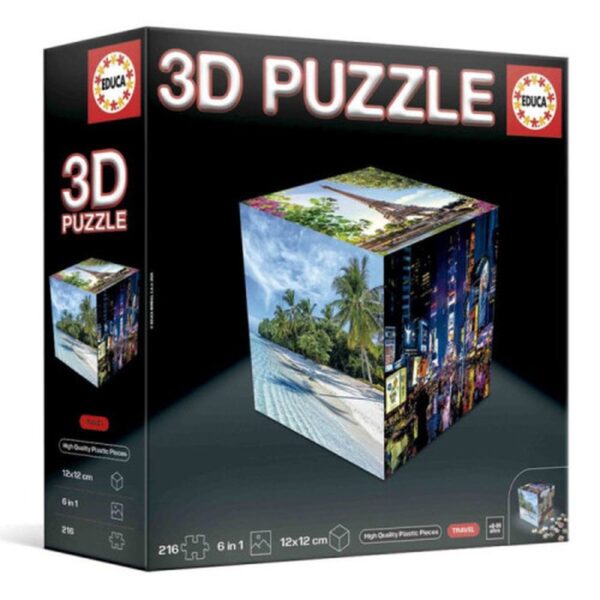 PUZZLE CUBO 3D VIAJES EDUCA BORRAS 20124