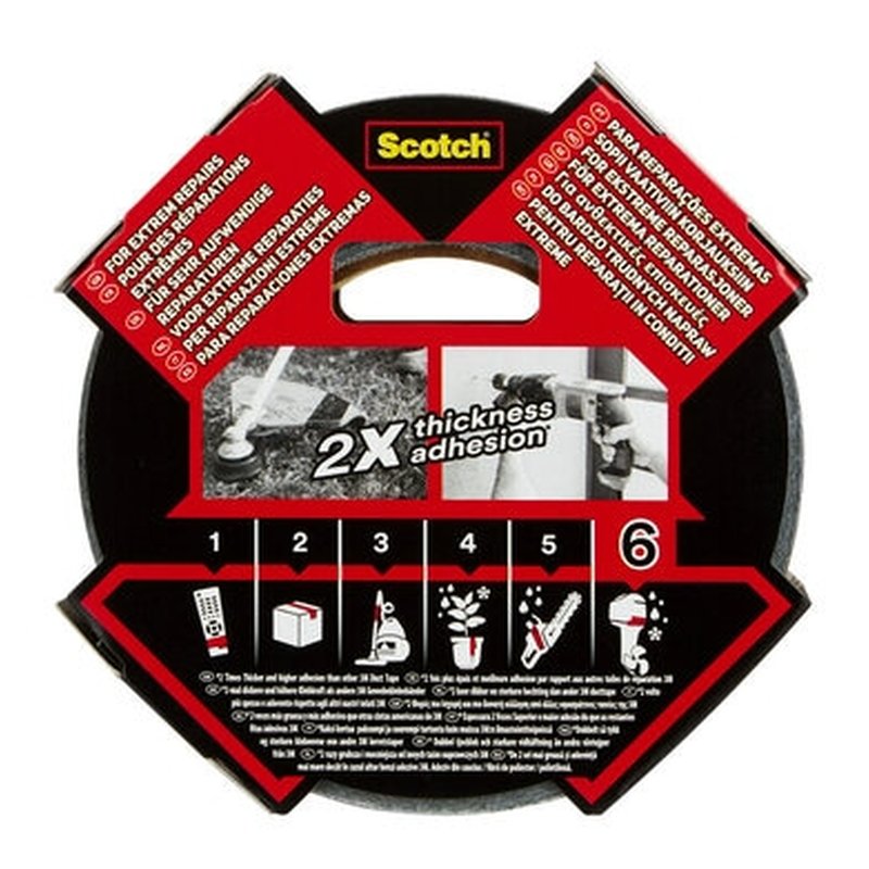 ROLLO CINTA AMERICANA ALTAS PRESTACIONES EXTREMIUM ULTRA DT17 NEGRO 48MM X 25M SCTOCH 7100205699 - Imagen 4