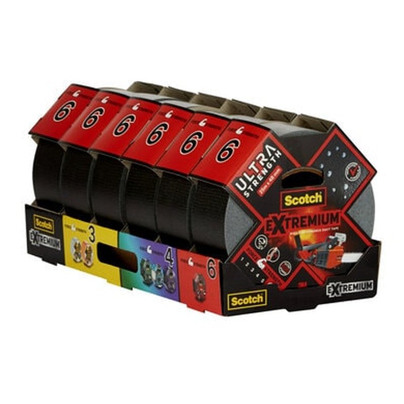 ROLLO CINTA AMERICANA ALTAS PRESTACIONES EXTREMIUM ULTRA DT17 NEGRO 48MM X 25M SCTOCH 7100205699 - Imagen 7