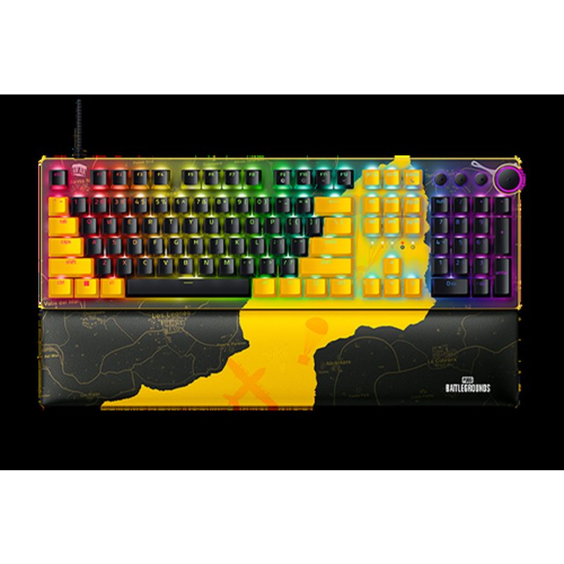 Razer Huntsman V2, PUBG: BATTLEGROUNDS Edition teclado Juego USB QWERTY Inglés de EE. UU. Negro, Amarillo