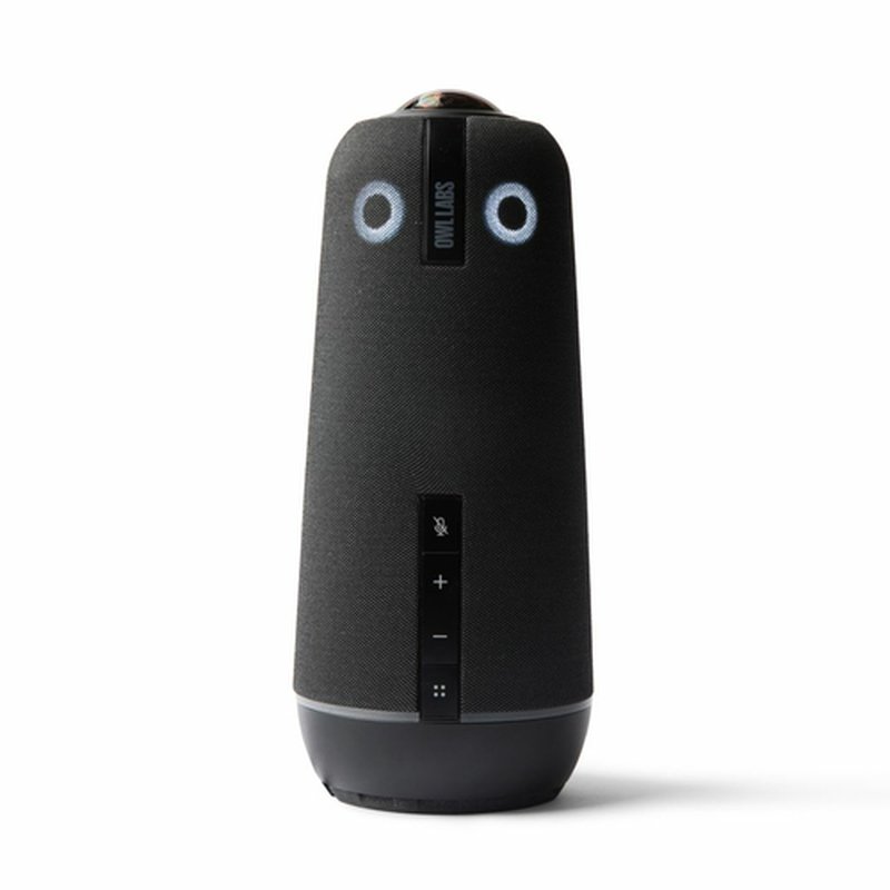 Reacondicionado | Owl Labs Meeting Owl 4+: cámara de videoconferencia inteligente 4K de 360 grados, micrófono y altavoz (enfoque automático del orador, zoom inteligente y ecualización del ruido)