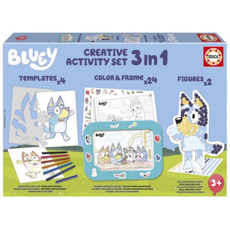 SET 3 IN 1 BLUEY "CREATIVE ACTIVITY SET" EDUCA BORRAS 19887 SET 3 IN 1 BLUEY "CREATIVE ACTIVITY SET" EDUCA BORRAS 19887