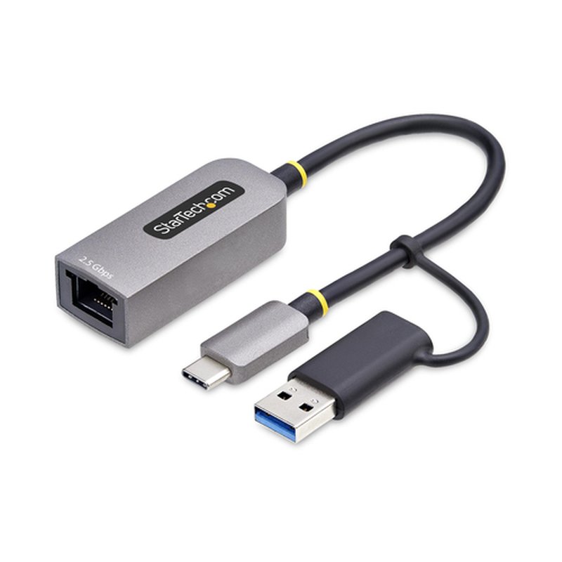 StarTech.com Adaptador de Red Ethernet USB Tipo C a RJ45 - Adaptador de Red USB-C con Conversor USB-A - NBASE-T - USB 3.1 - Compatible con Thunderbolt - para Windows y Mac