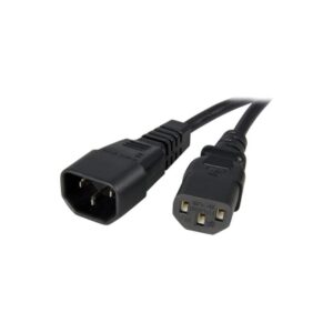 StarTech.com Cable de 1m de Extensión de Alimentación, C14 a C13, 10A 125V, 18AWG, Alargador de Cable de Corriente de Ordenador, IEC-320-C14 a IEC-320-C13, para Fuente de Alimentación, UL