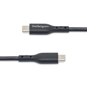 StarTech.com Cable de Carga USB-C de 1m - Cable USB Tipo C - Cable de Carga para Ordenador Portátil USB Tipo C USB 2.0 - PD de 60W 3A - Cubierta de TPE - Cable de Datos USB-C - Macho a Macho