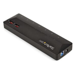 StarTech.com Concentrador USB 3.0 de 7 Puertos - 5Gbps - Ladrón con Puertos de Carga y Sincronización - Hub con 2 Puertos de 2,4A