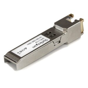 StarTech.com Módulo Transceptor SFP Compatible con el Modelo SFP-GE-T de Cisco - 1000BASE-T - SFP a RJ45 Cat6 / Cat5e - 10/100/1000 Mbps - RJ45 - 100m - Cisco IE3400, IE3300, IE3200 StarTech.com Módulo Transceptor SFP Compatible con el Modelo SFP-GE-T de Cisco - 1000BASE-T - SFP a RJ45 Cat6 / Cat5e - 10/100/1000 Mbps - RJ45 - 100m - Cisco IE3400, IE3300, IE3200