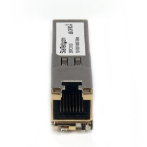 StarTech.com Módulo Transceptor SFP Compatible con el Modelo SFP-GE-T de Cisco - 1000BASE-T - SFP a RJ45 Cat6 / Cat5e - 10/100/1000 Mbps - RJ45 - 100m - Cisco IE3400, IE3300, IE3200 StarTech.com Módulo Transceptor SFP Compatible con el Modelo SFP-GE-T de Cisco - 1000BASE-T - SFP a RJ45 Cat6 / Cat5e - 10/100/1000 Mbps - RJ45 - 100m - Cisco IE3400, IE3300, IE3200