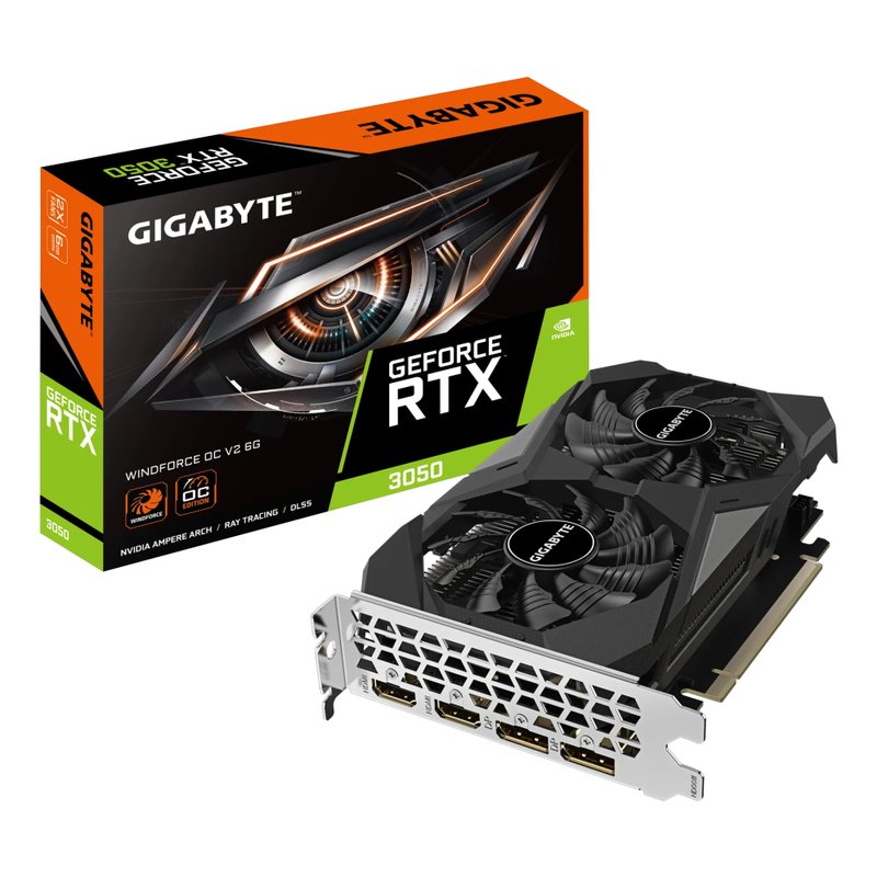 GIGABYTE GeForce RTX 3050 WINDFORCE OC V2 6G NVIDIA 6 GB GDDR6 GIGABYTE GeForce RTX 3050 WINDFORCE OC V2 6G NVIDIA 6 GB GDDR6