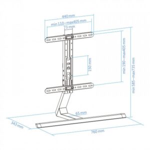 TooQ DB3265F-B soporte para TV 165,1 cm (65") Negro