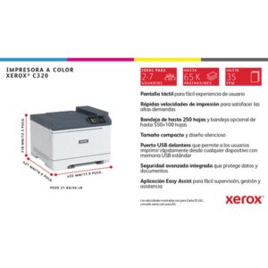 Xerox C320V_DNI impresora láser Color 4800 x 4800 DPI A4 Wifi Xerox C320V_DNI impresora láser Color 4800 x 4800 DPI A4 Wifi