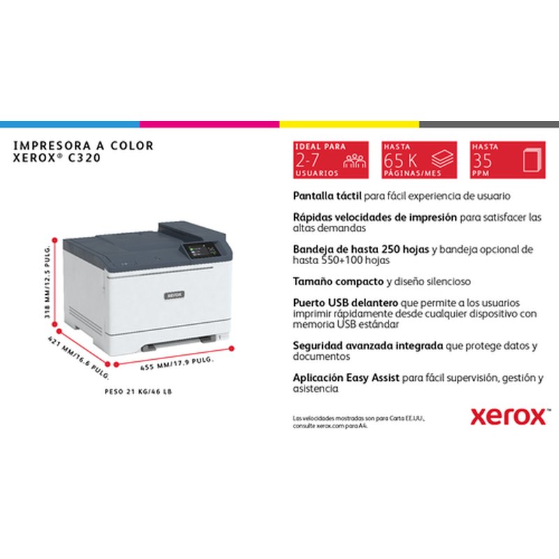 Xerox C320V_DNI impresora láser Color 4800 x 4800 DPI A4 Wifi Xerox C320V_DNI impresora láser Color 4800 x 4800 DPI A4 Wifi - Imagen 3