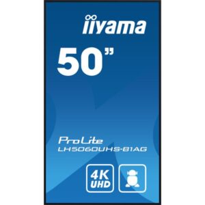 iiyama LH5060UHS-B1AG pantalla de señalización Pizarra de caballete digital 125,7 cm (49.5") LED Wifi 500 cd / m² 4K Ultra HD Negro Procesador incorporado Android 11 24/7 iiyama LH5060UHS-B1AG pantalla de señalización Pizarra de caballete digital 125,7 cm (49.5") LED Wifi 500 cd / m² 4K Ultra HD Negro Procesador incorporado Android 11 24/7