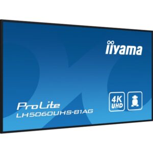 iiyama LH5060UHS-B1AG pantalla de señalización Pizarra de caballete digital 125,7 cm (49.5") LED Wifi 500 cd / m² 4K Ultra HD Negro Procesador incorporado Android 11 24/7 iiyama LH5060UHS-B1AG pantalla de señalización Pizarra de caballete digital 125,7 cm (49.5") LED Wifi 500 cd / m² 4K Ultra HD Negro Procesador incorporado Android 11 24/7