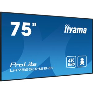 iiyama LH7565UHSB-B1 pantalla de señalización Diseño de quiosco 189,2 cm (74.5") LED Wifi 800 cd / m² 4K Ultra HD Negro Procesador incorporado Android 11 24/7 iiyama LH7565UHSB-B1 pantalla de señalización Diseño de quiosco 189,2 cm (74.5") LED Wifi 800 cd / m² 4K Ultra HD Negro Procesador incorporado Android 11 24/7