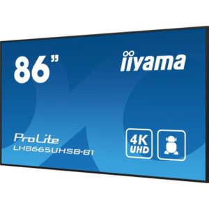 iiyama LH8665UHSB-B1 pantalla de señalización Diseño de quiosco 2,18 m (86") LED Wifi 800 cd / m² 4K Ultra HD Negro Procesador incorporado Android 11 24/7