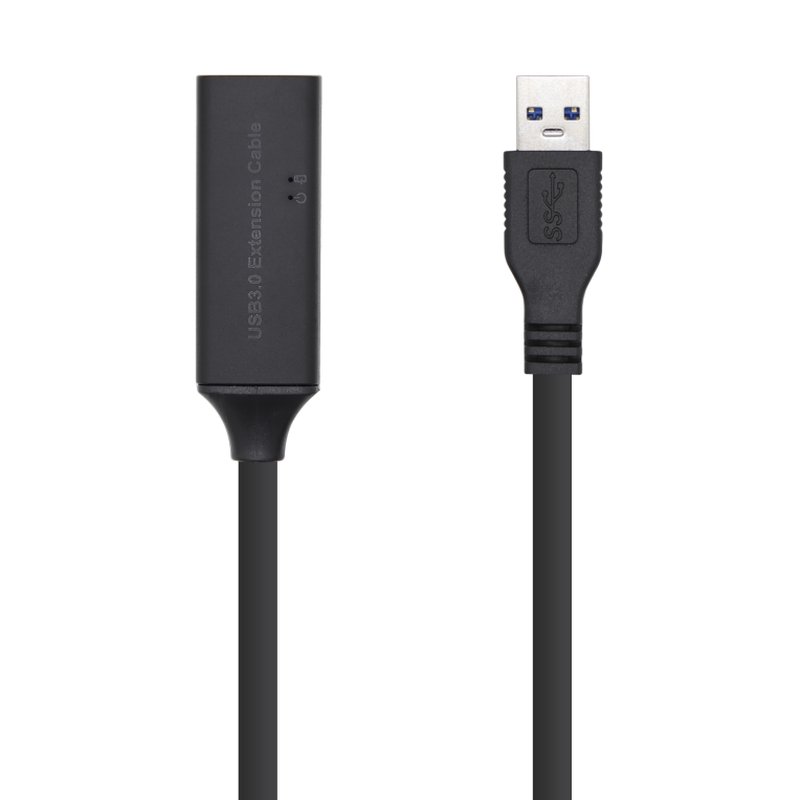 AISENS Cable USB 3.0 Prolongador con amplificador y alim., Tipo A/M-A/H, Negro, 15m