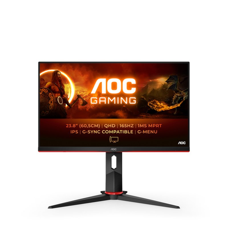 AOC G2 Q24G2A/BK pantalla para PC 60,5 cm (23.8") 2560 x 1440 Pixeles Negro, Rojo