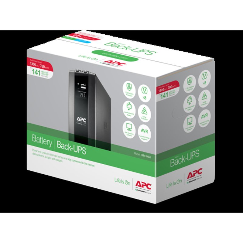 APC BR1300MI sistema de alimentación ininterrumpida (UPS) Línea interactiva 1,3 kVA 780 W 8 salidas AC APC BR1300MI sistema de alimentación ininterrumpida (UPS) Línea interactiva 1,3 kVA 780 W 8 salidas AC - Imagen 7